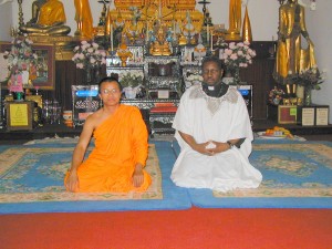 Kitabu Roshi with a Buddhist Monk